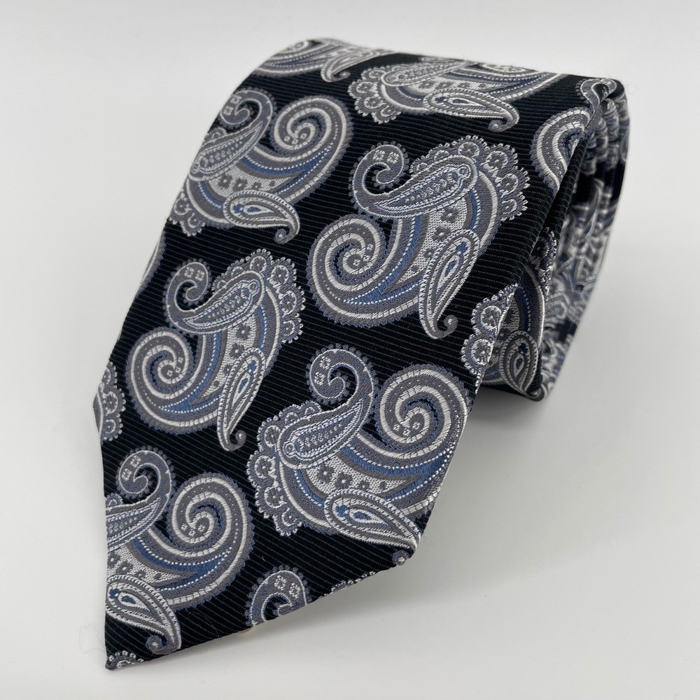 Jos. A. Bank Executive Collection Black Paisley Silk Tie NEW
